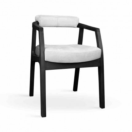 Szare krzesło drewniane tapicerowane MHK0-129