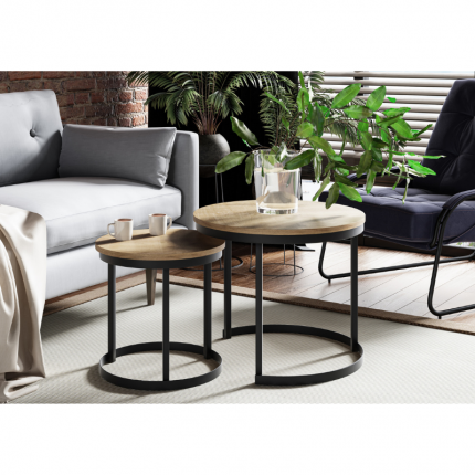 Nowoczesny stolik kawowy podwójny loft OD RĘKI MHS2-56