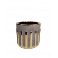 Szara ceramiczna donica ze złotym zdobieniem MHD0-02-136