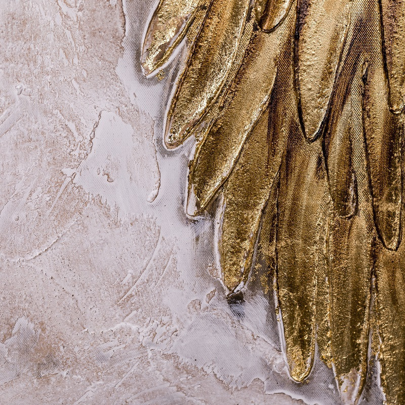Ręcznie malowany obraz na płótnie –  Złote skrzydła anioła MHD0-10-39