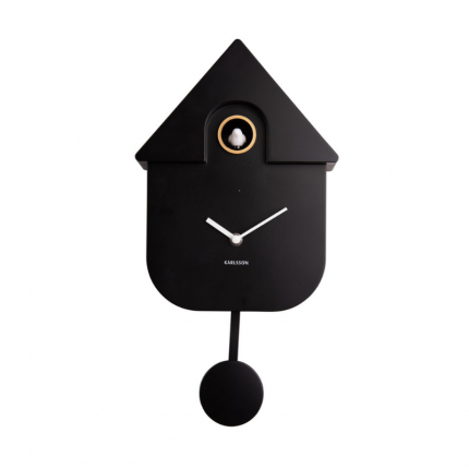 Czarny zegar z kukułką na ścianę Karlsson MHD0-08-60