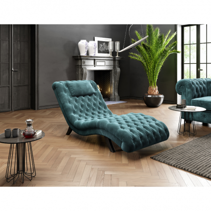Luksusowy szezlong do salonu chesterfield turkusowy MHT 226