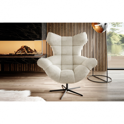 Designerski fotel obrotowy do salonu w geometryczny wzór MHT 112