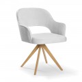Szare krzesło tapicerowane obrotowe 180° z podłokietnikami MHK0-131