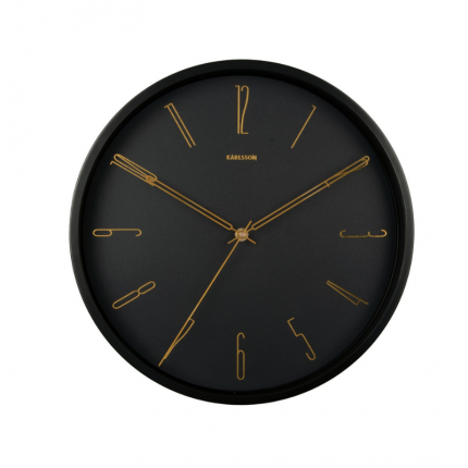 Czarny zegar ścienny nowoczesny marka Karlsson MHD0-08-71