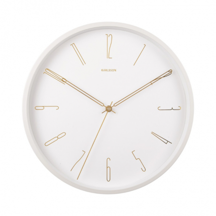 Klasyczny biały zegar ścienny marka Karlsson MHD0-08-74