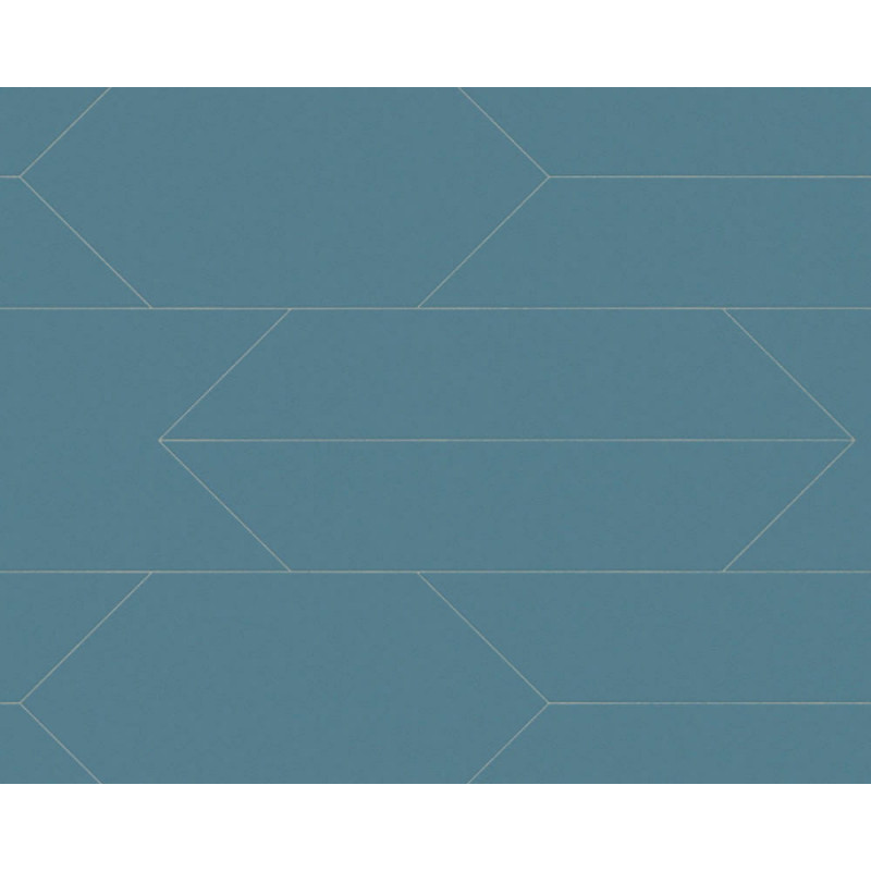 Tapeta niebieska z geometrycznym wzorem MHT0-105