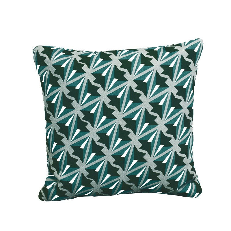 Zielona poduszka dekoracyjna w geometryczne wzory MHA0-01-3